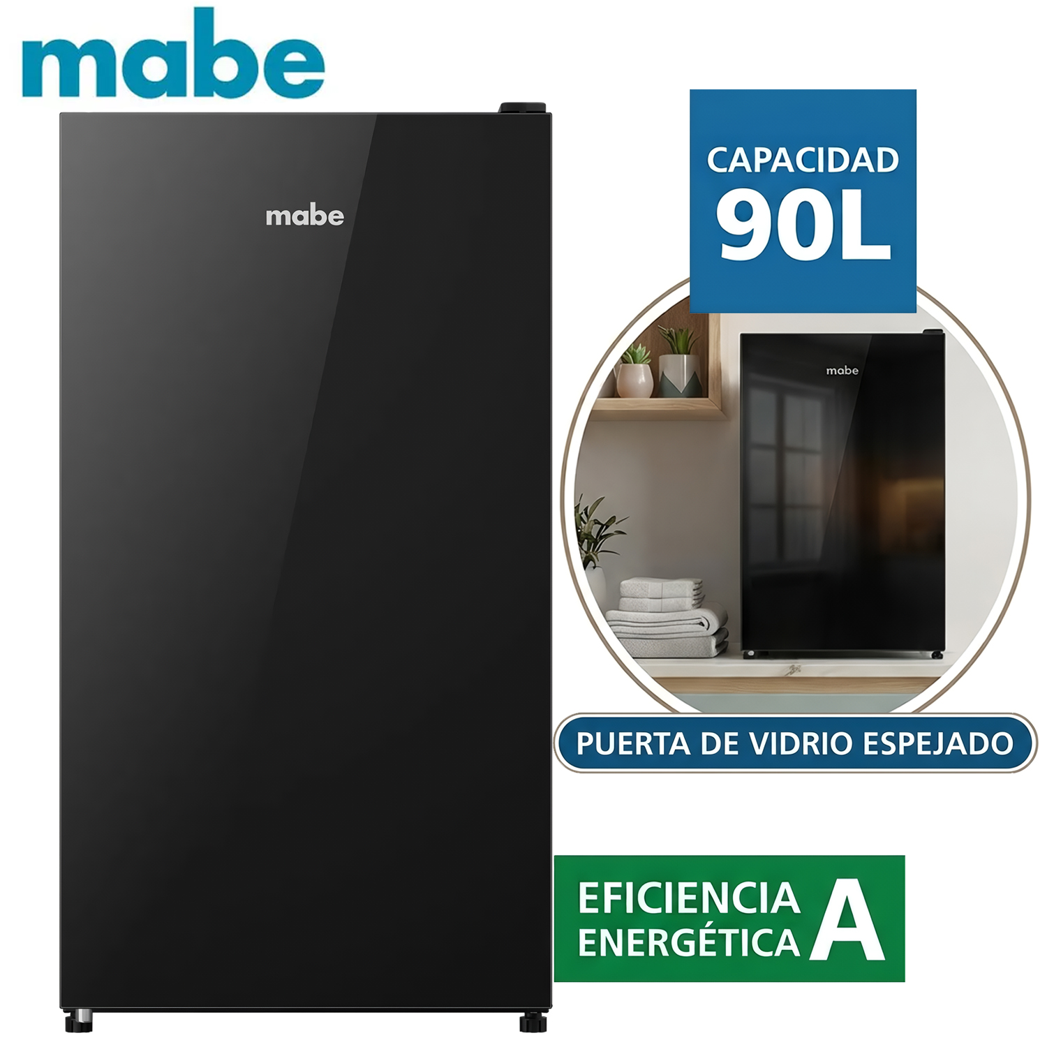FRIGOBAR DE 90 L NEGRO MABE - RMF04PV1 - 1