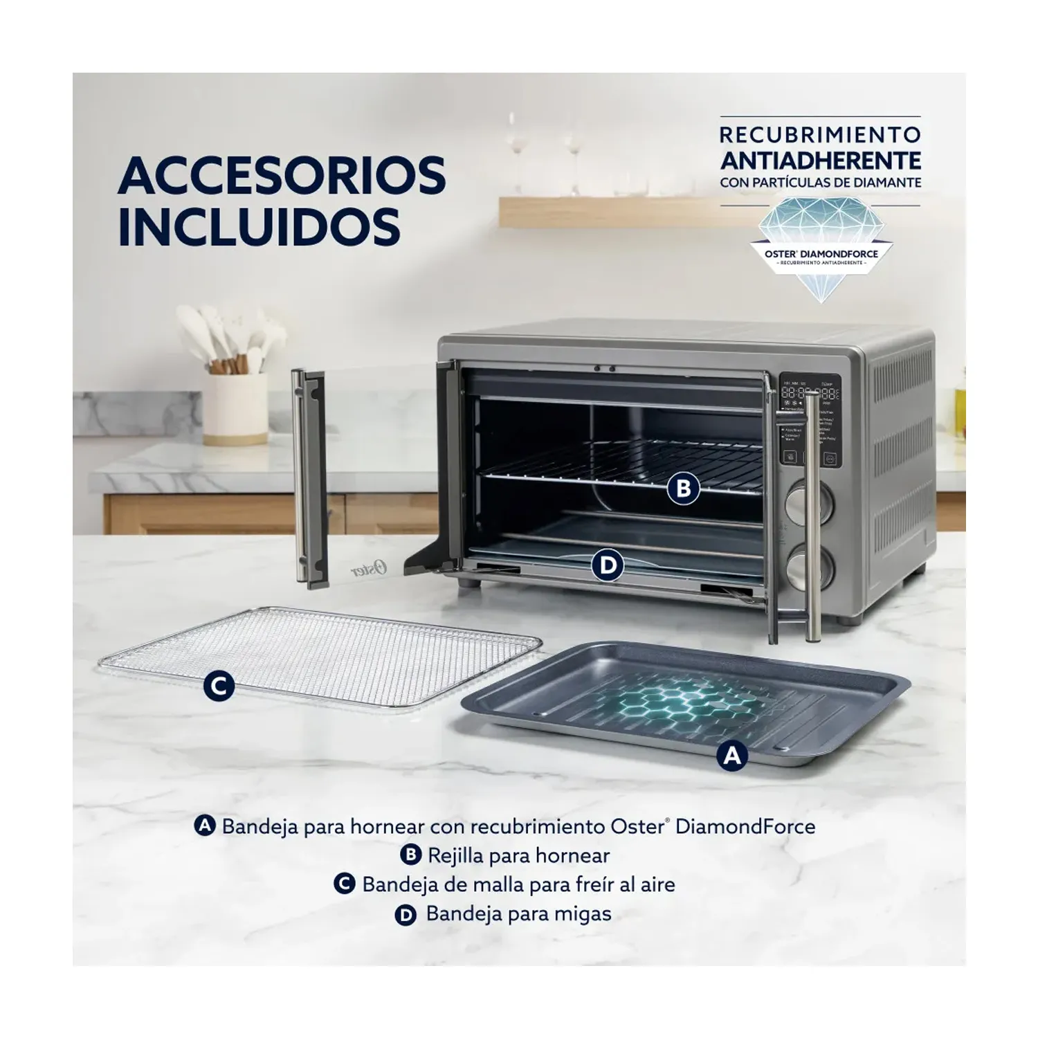 HORNO CON FREIDORA DE AIRE DIGITAL DE 42 LITROS, PUERTAS FRANCESAS TSSTTV42FDDAFNS - 6