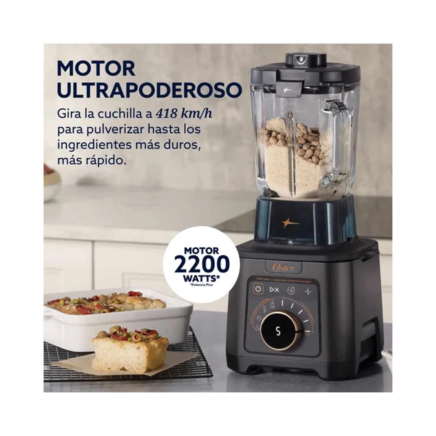 LICUADORA PROFESIONAL TITAN OSTER DE 2200 W CON 4 PROGRAMAS, 5 VELOCIDADES BLSTXT-XG - 6