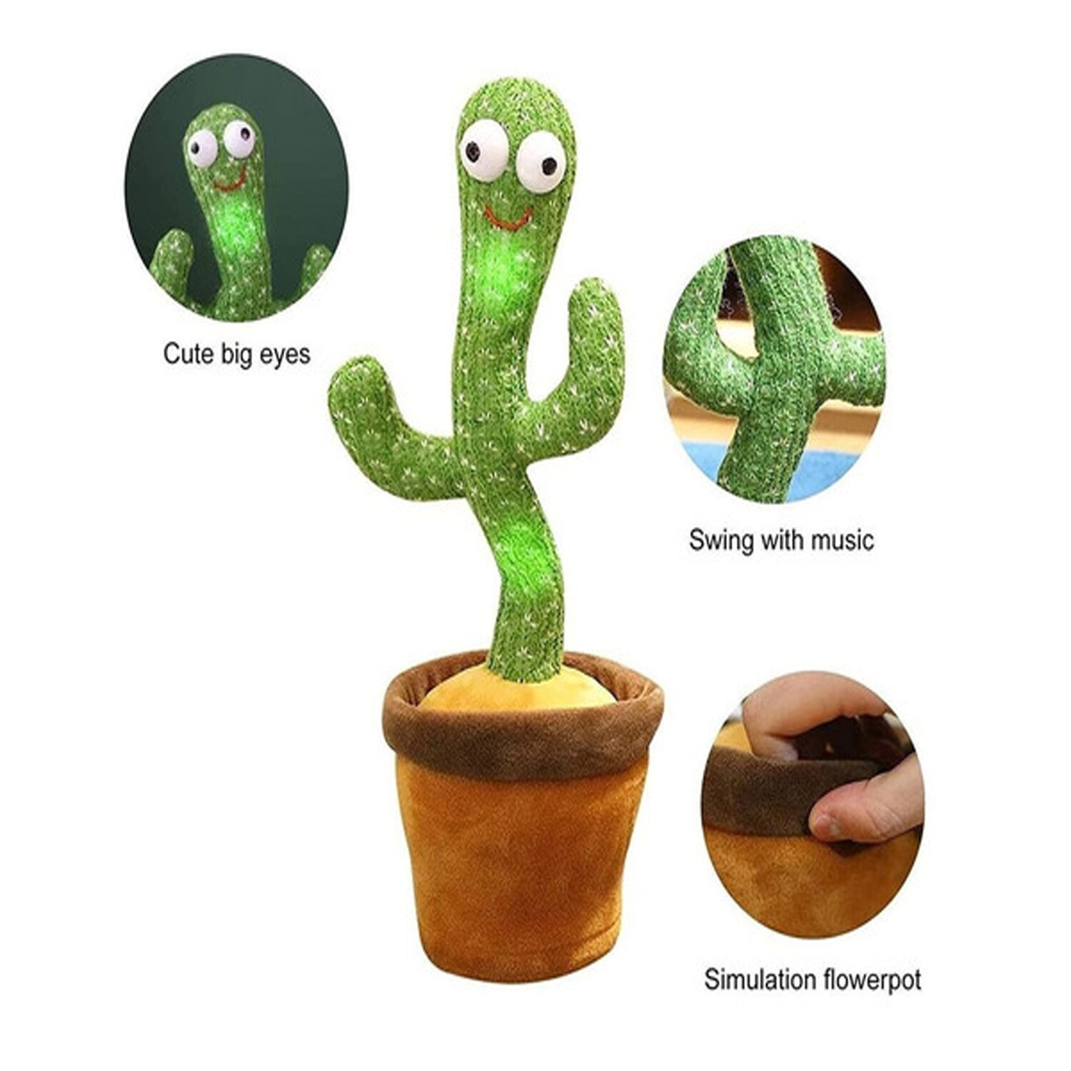 JUGUETE CACTUS BAILARÍN MUSICAL IMITA CON ROPA - 3
