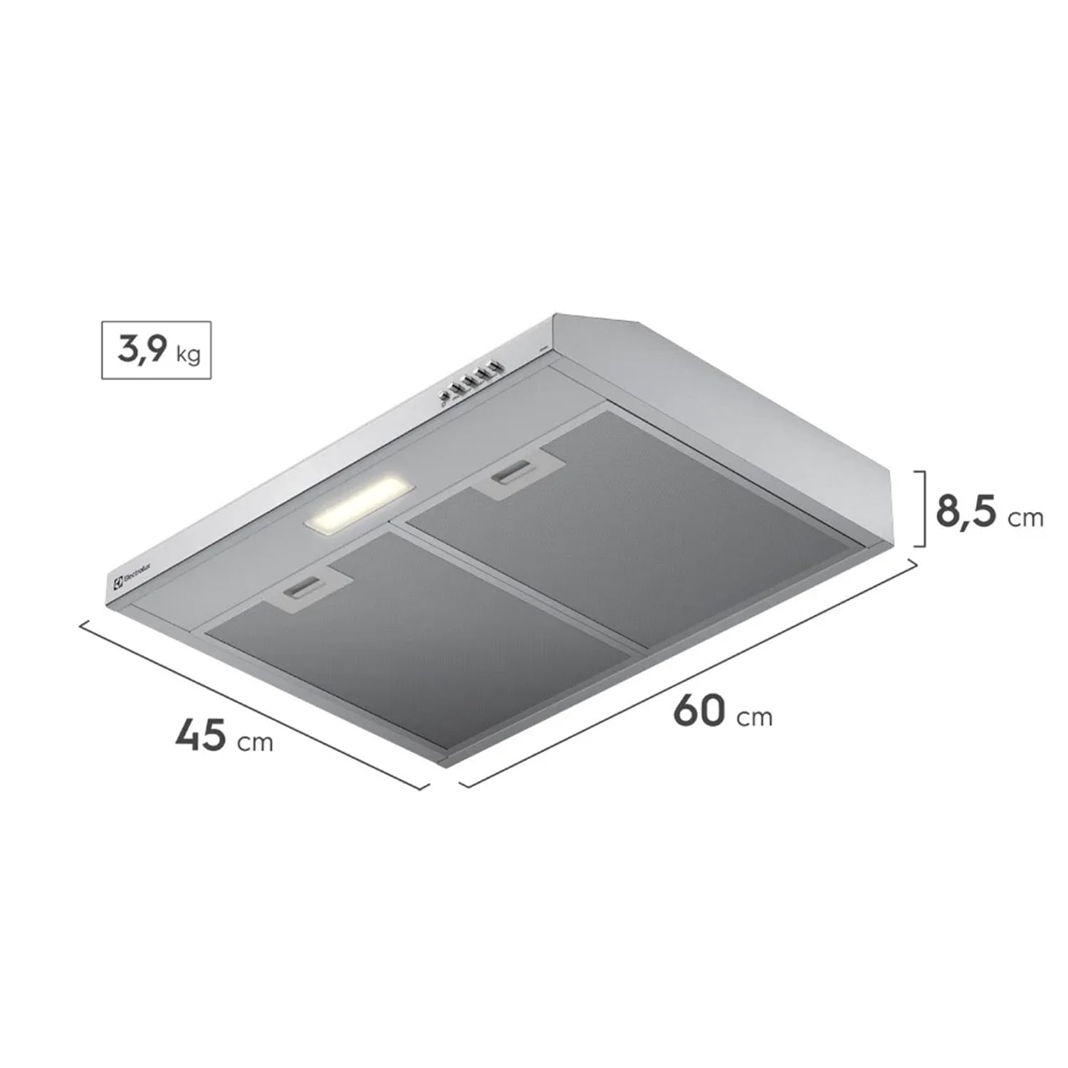 CAMPANA EXTRACTORA ELECTROLUX 60CM ALTO PODER DE SUCCIÓN E ILUMINACIÓN LED INOX DE6SS - 2