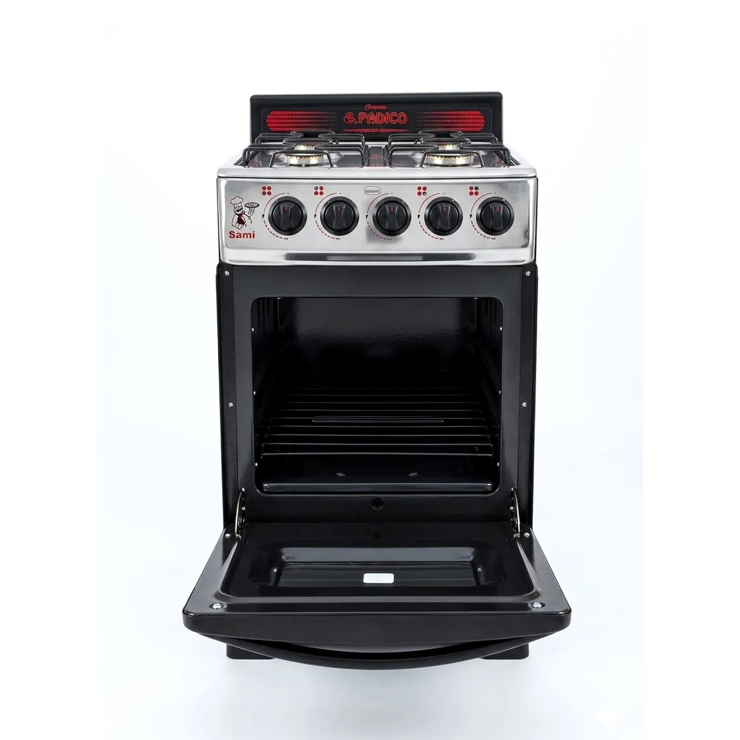 COCINA FADIC CON RESPALDAR Y HORNO 20 SAMI 4H NEGRO +PROTECTOR - 2