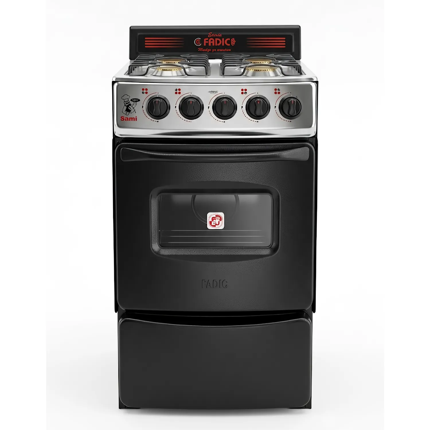 COCINA FADIC CON RESPALDAR Y HORNO 20 SAMI 4H NEGRO +PROTECTOR - 3