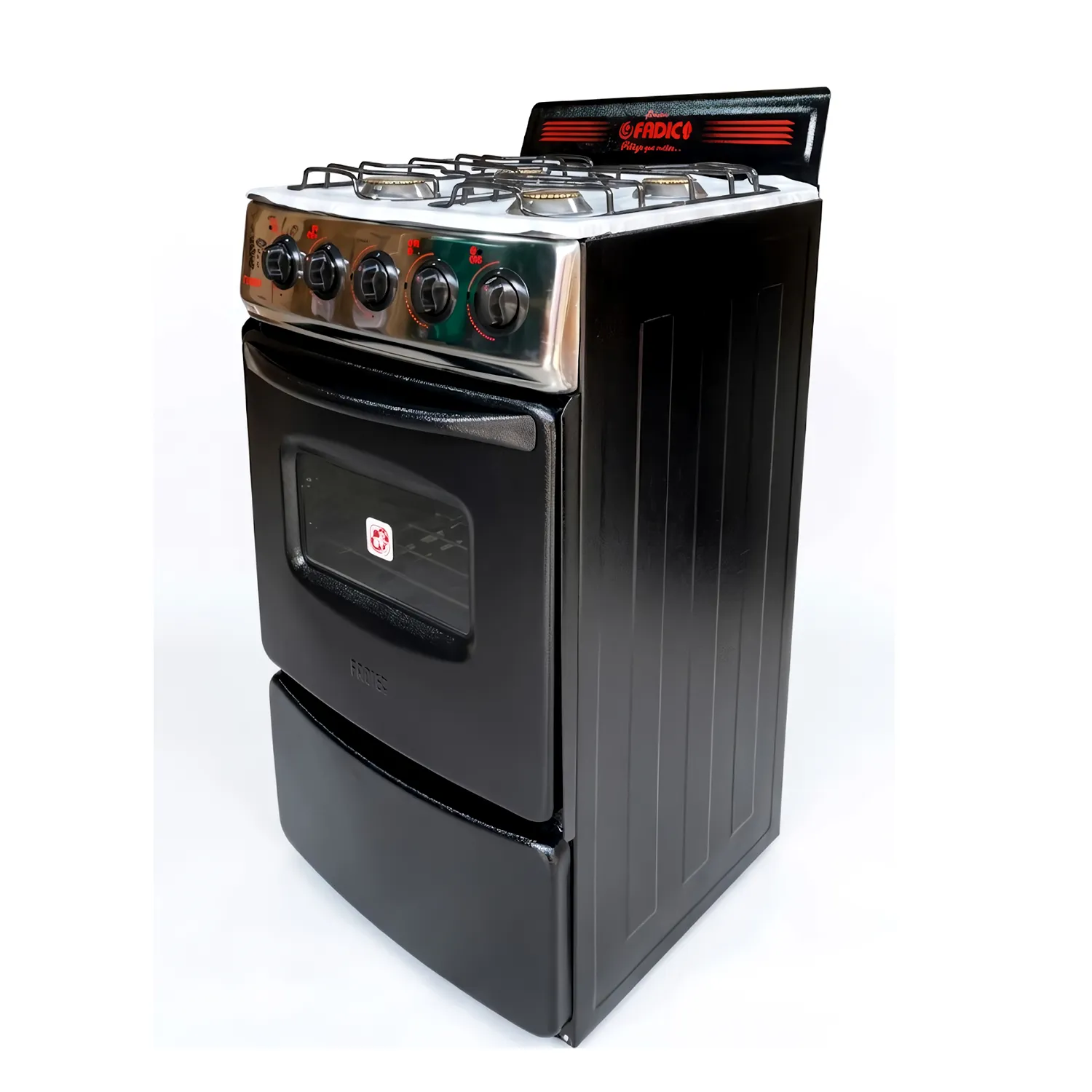 COCINA FADIC CON RESPALDAR Y HORNO 20 SAMI 4H NEGRO +PROTECTOR - 5