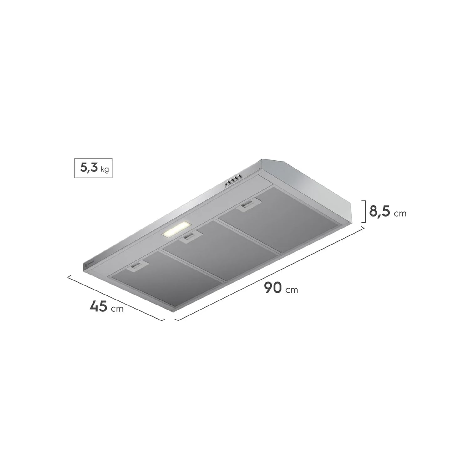 CAMPANA EXTRACTORA ELECTROLUX 90CM ALTO PODER DE SUCCIÓN E ILUMINACIÓN LED INOX DE9SS - 2