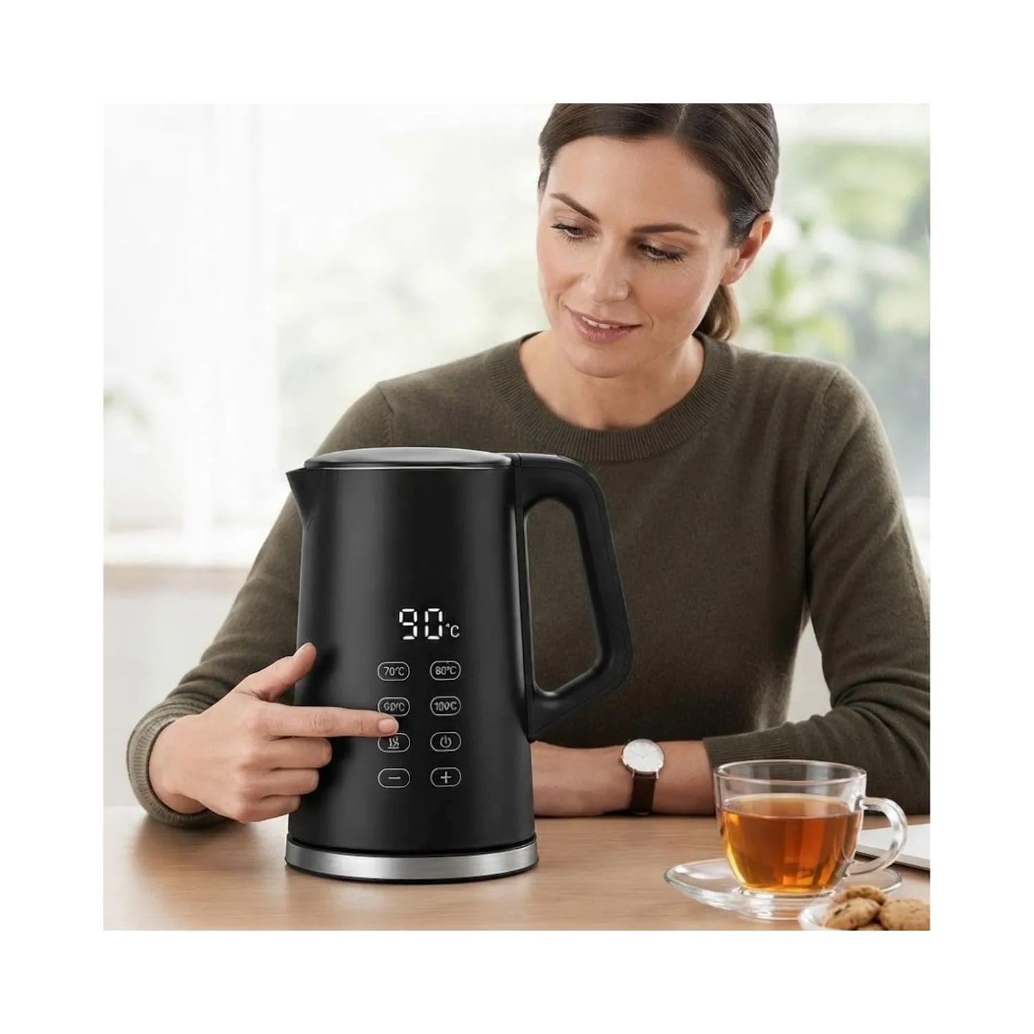 HERVIDOR ELÉCTRICO DIGITAL I CHEF 1.7 LITROS NEGRO - 5