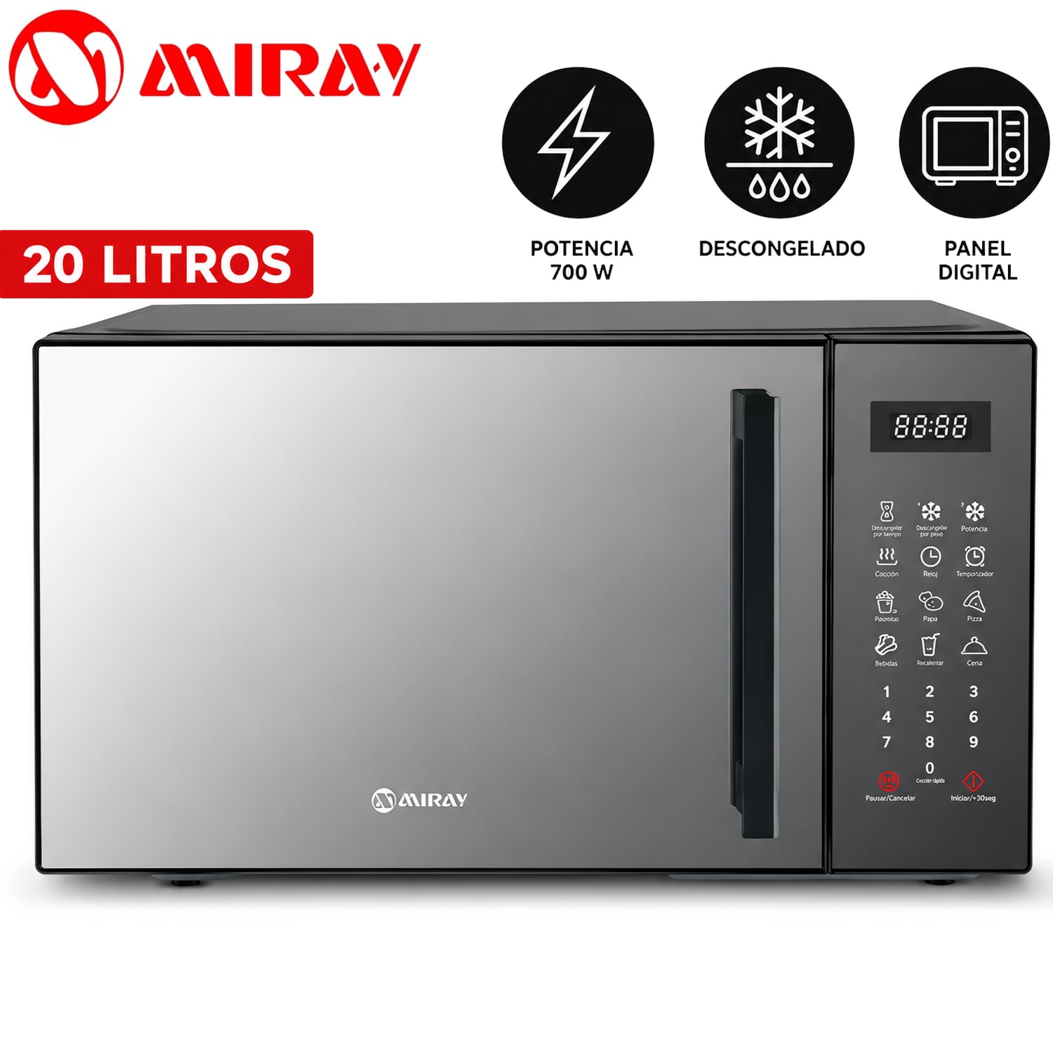 COMBO FRIGOBAR-REFRIGERADORA MIRAY RM-96M 93L + HORNO MICROONDAS HMM-205N 20L - 7