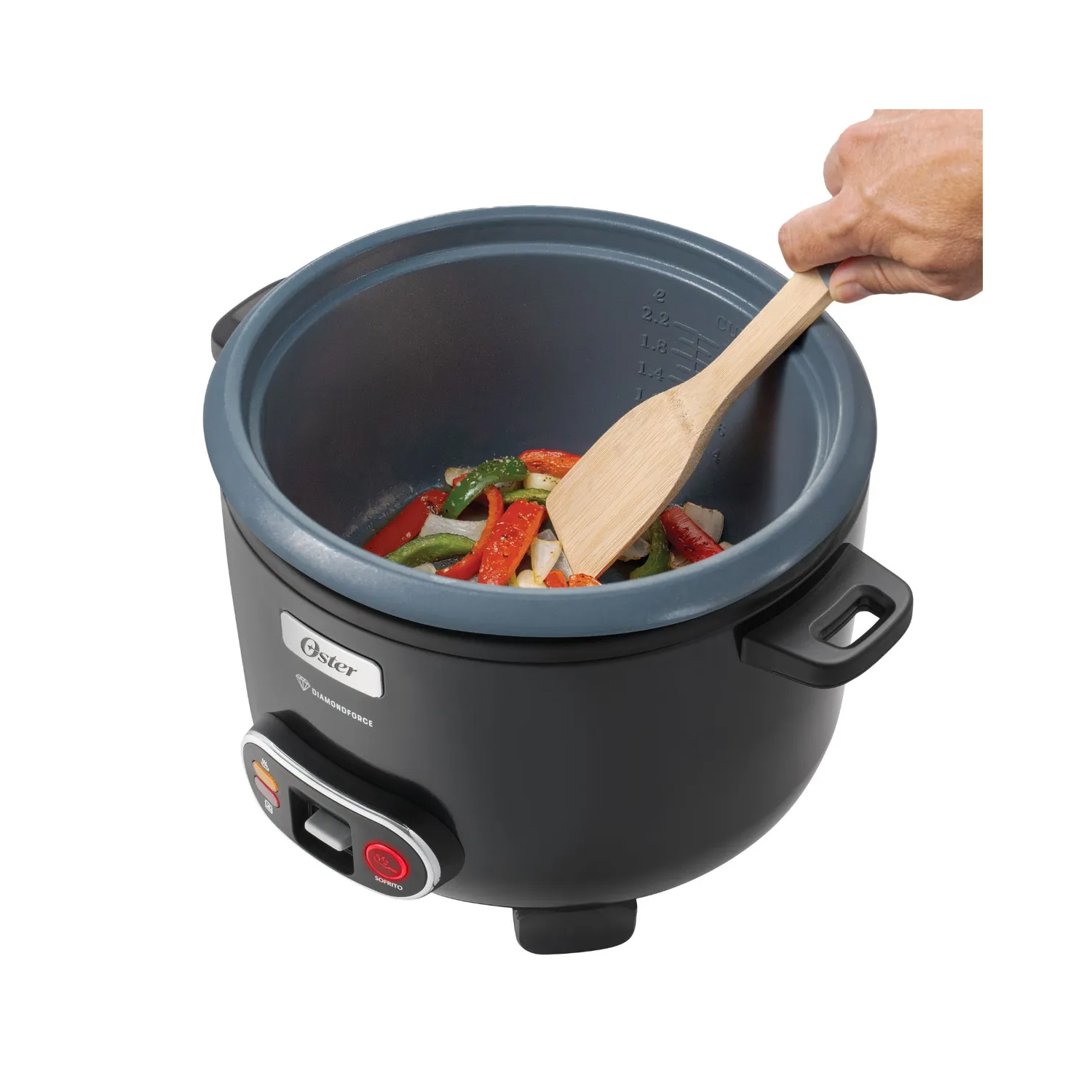 OLLA ARROCERA OSTER 12 TAZAS 3 EN 1 FUNCIÓN DE SOFRITO VAPORERA NEGRO - 5