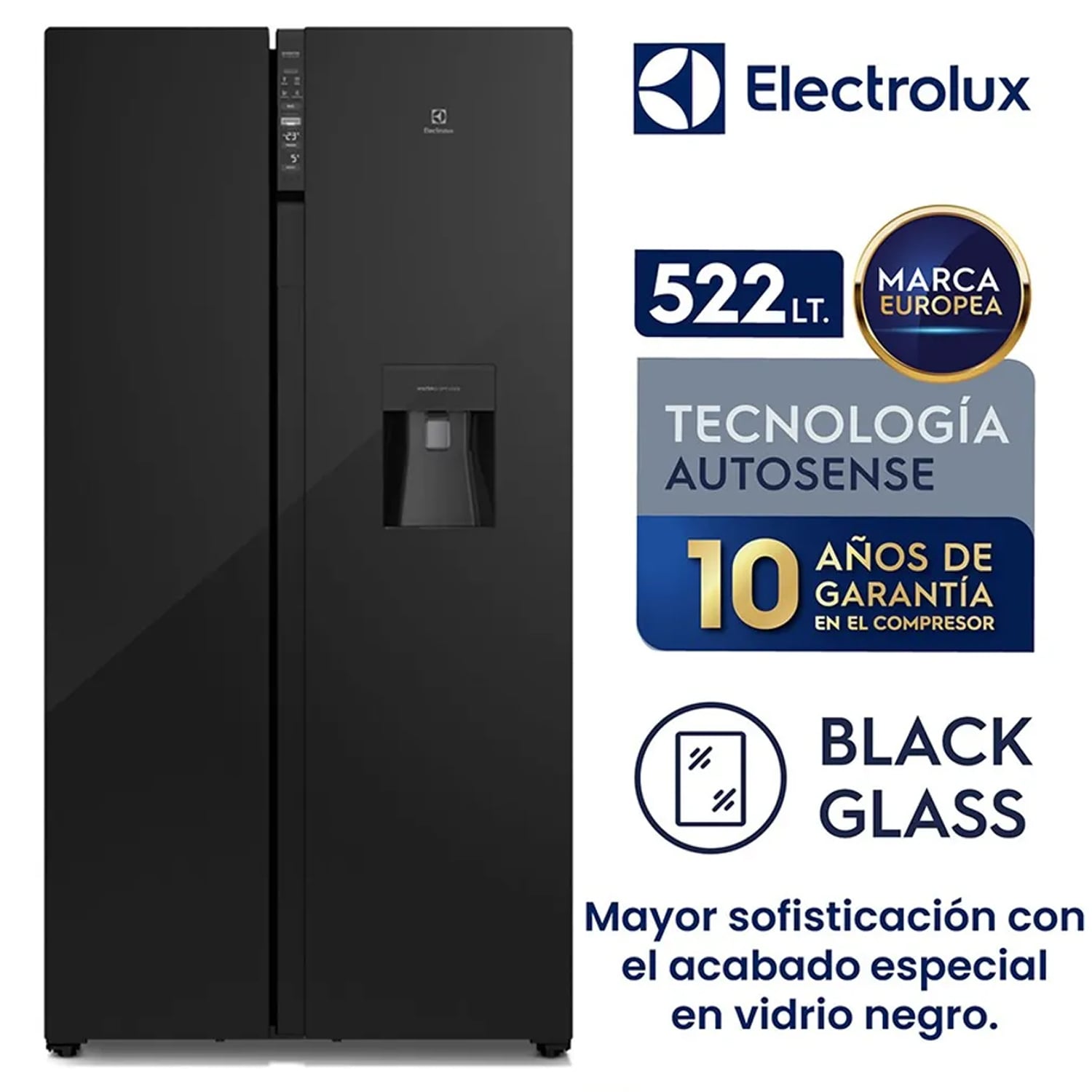 REFRIGERADOR NO FROST SIDE BY SIDE INVERTER 522 LITROS BLACK ERSB54N2WXB - 1