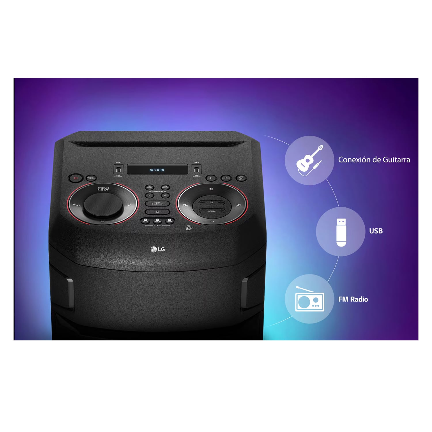 TORRE DE SONIDO LG XBOOM RNC5 MULTI-BLUETOOTH KARAOKE STAR - 6