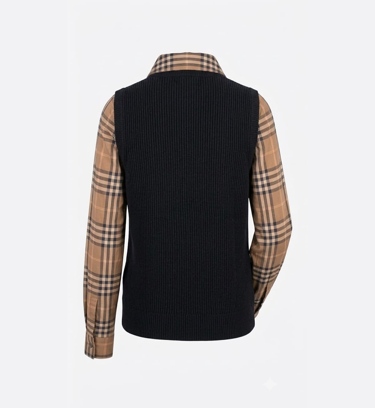 CHOMPA NEGRA CON MANGAS Y CUELLO CAMISERO MODELO COREANO PEACE AND LOVE - 2