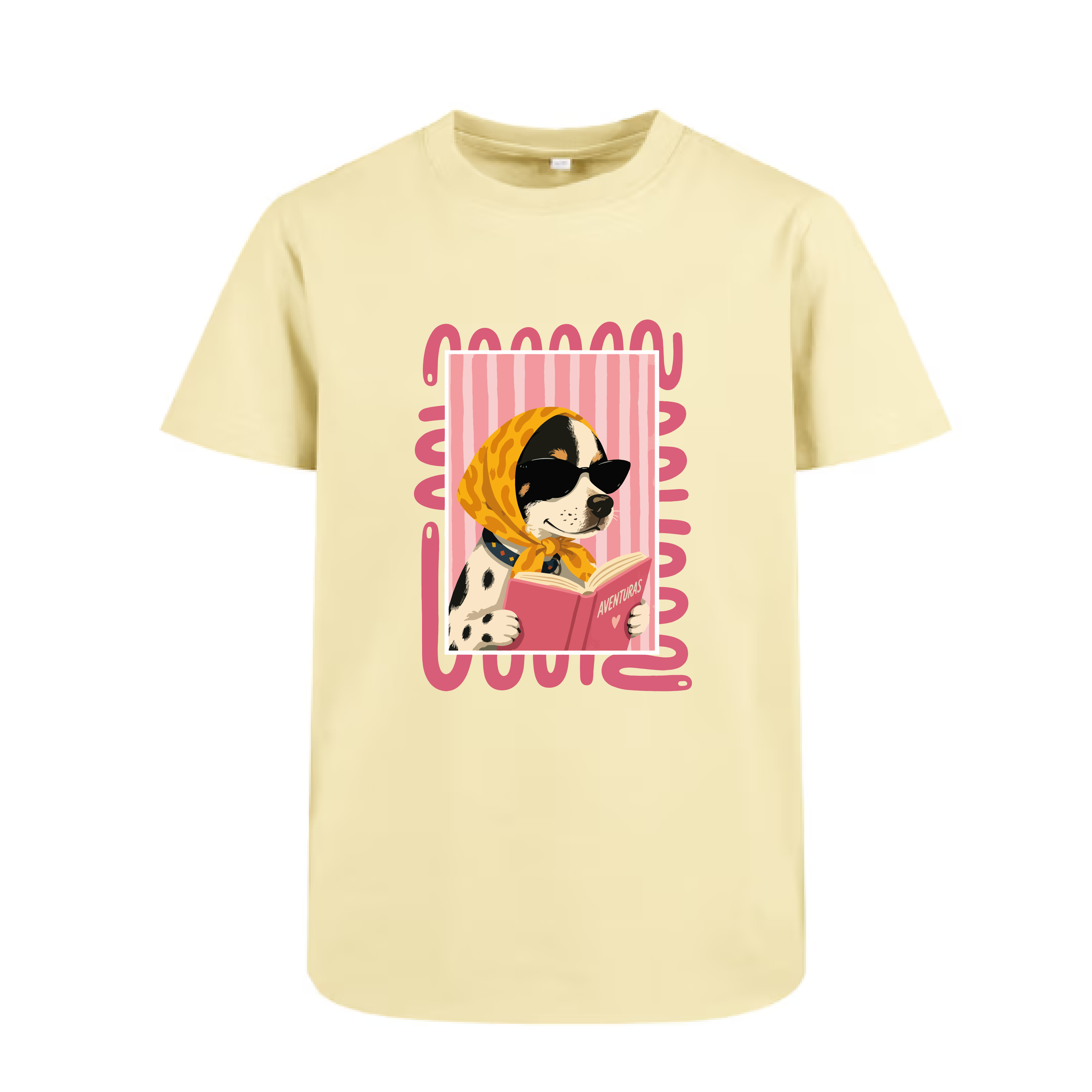 POLO CREMA MUJER PEACE AND LOVE PERRO LENTES CREMA - 1