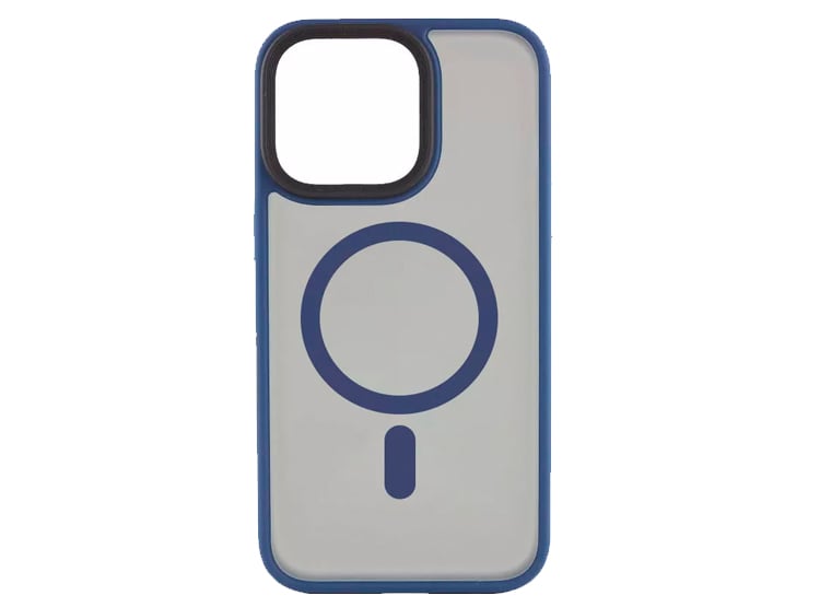 CASE MAGSAFE MATE PARA IPHONE 13 PRO MAX AZUL + MICA DE VIDRIO 11D COMPLETO - 2