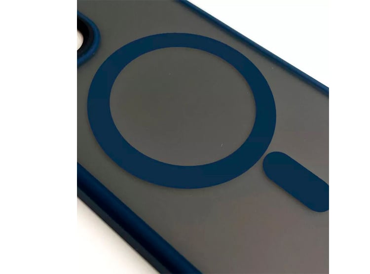 CASE MAGSAFE MATE PARA IPHONE 13 PRO MAX AZUL + MICA DE VIDRIO 11D COMPLETO - 3