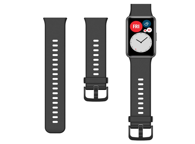 CORREA SILICONA PARA HUAWEI FIT NEGRO - 1