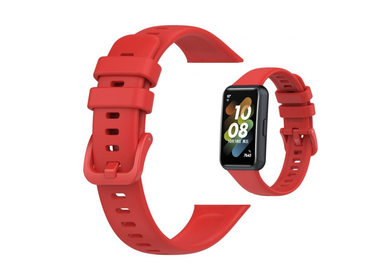 CORREA SILICONA PARA HUAWEI BAND 7 ROJO - 1