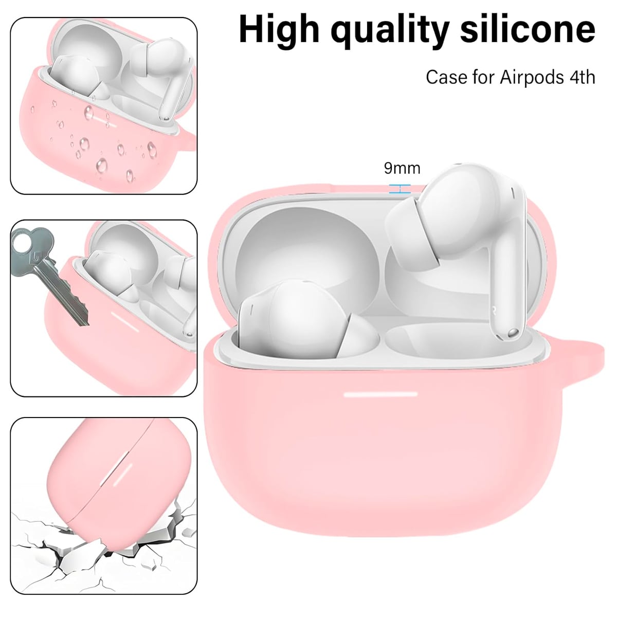 CASE DE SILICONA PARA XIAOMI BUDS 6 PRO - ROSA - 3