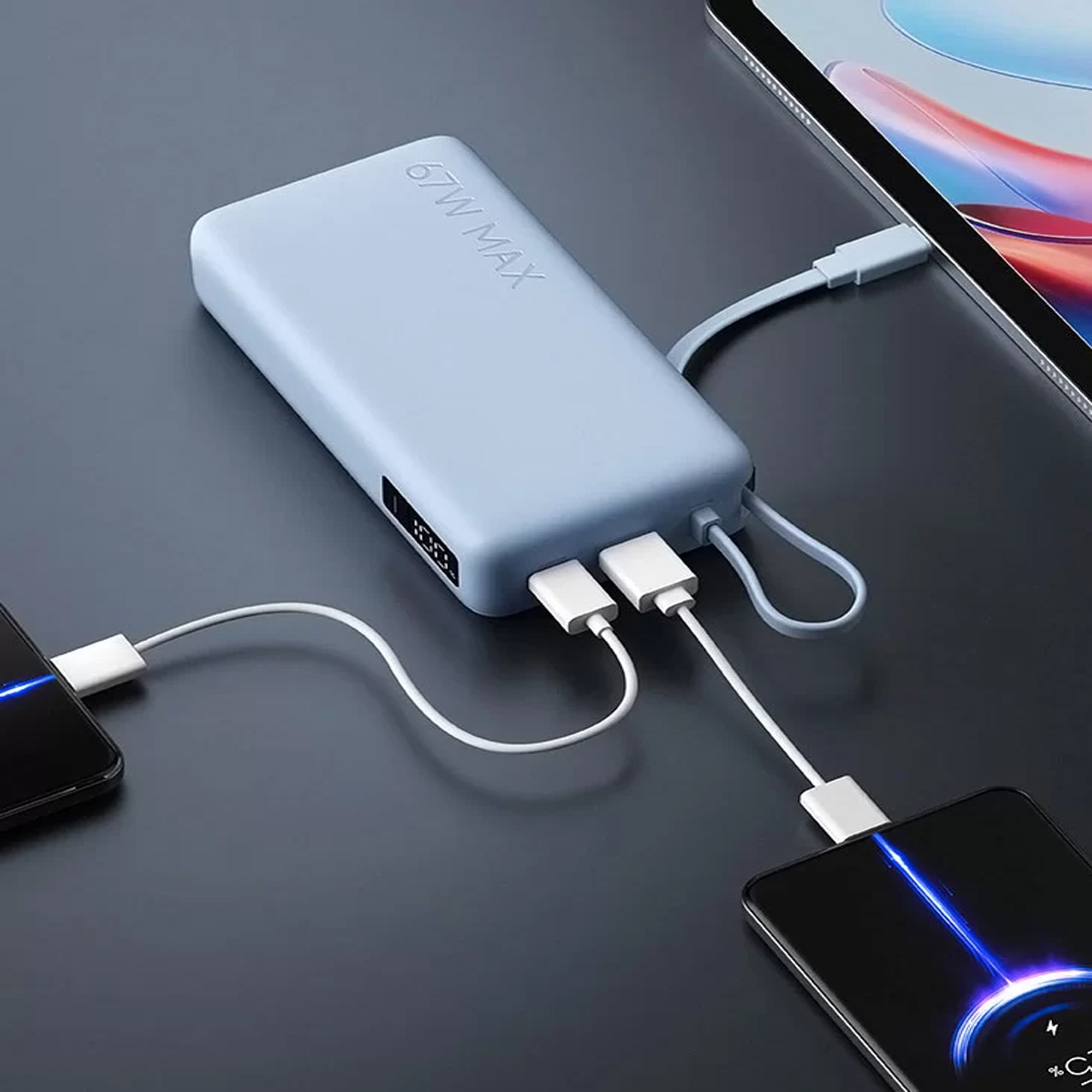 XIAOMI 67W POWERBANK 20000 (INTEGRATED CABLE) CARGA RAPIDA BLUE - 4
