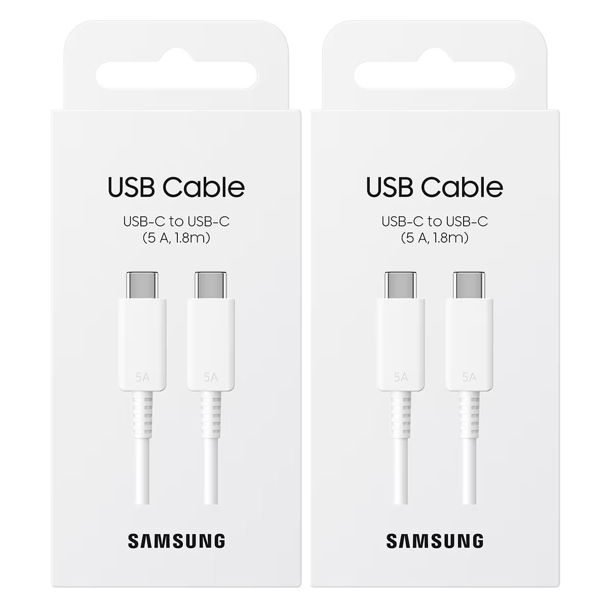 PACK 2 CABLES SAMSUNG TIPO C A C 5A 180CM BLANCO - 1