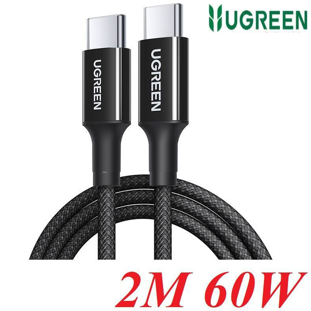 CABLE UGREEN L501 60W 3A 2M FAST CHARGING NYLON BRAIDED NEGRO - 1
