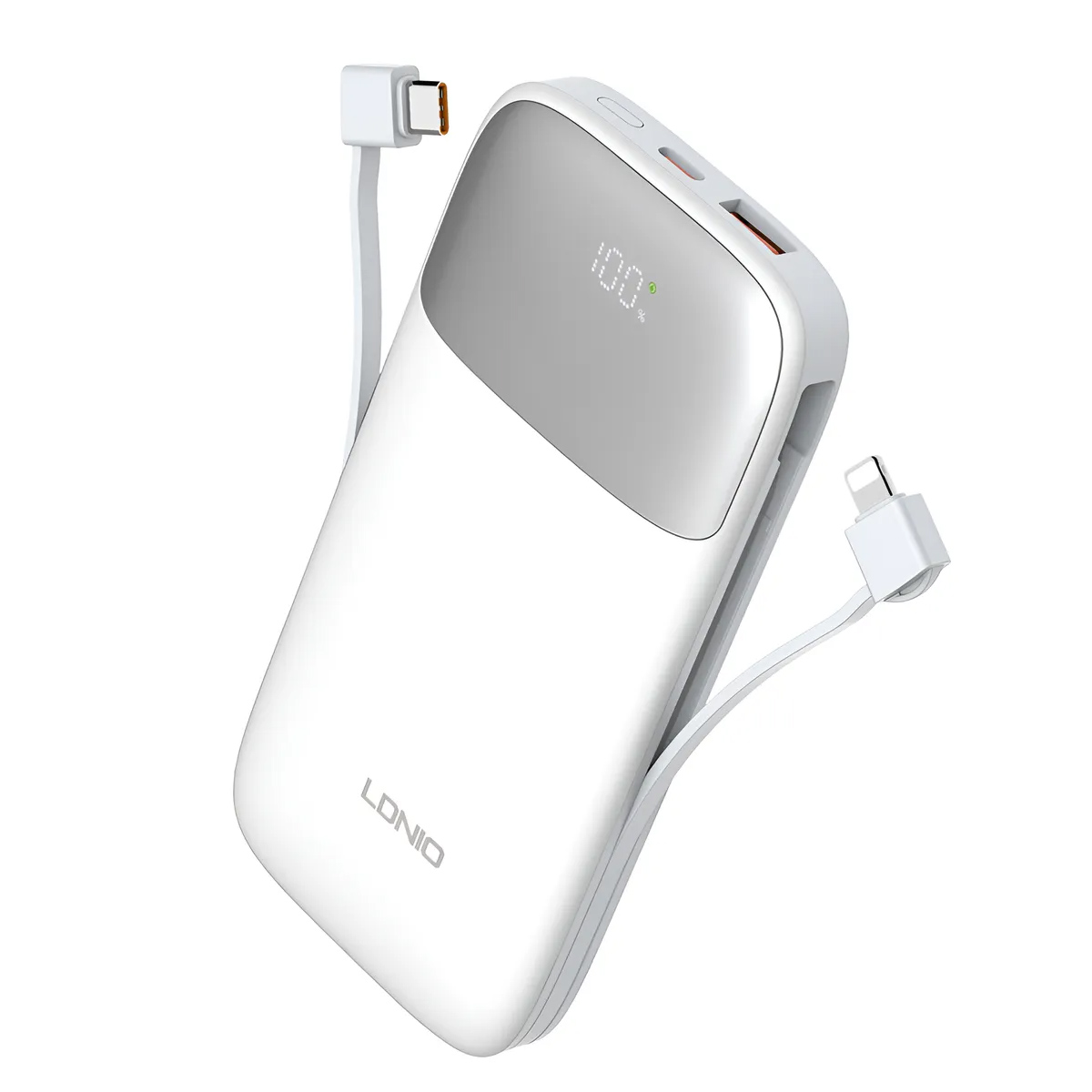 POWER BANK BATERIA EXTERNA LDNIO PQ19 DIGITAL DE 10000MAH BLANCO - 1