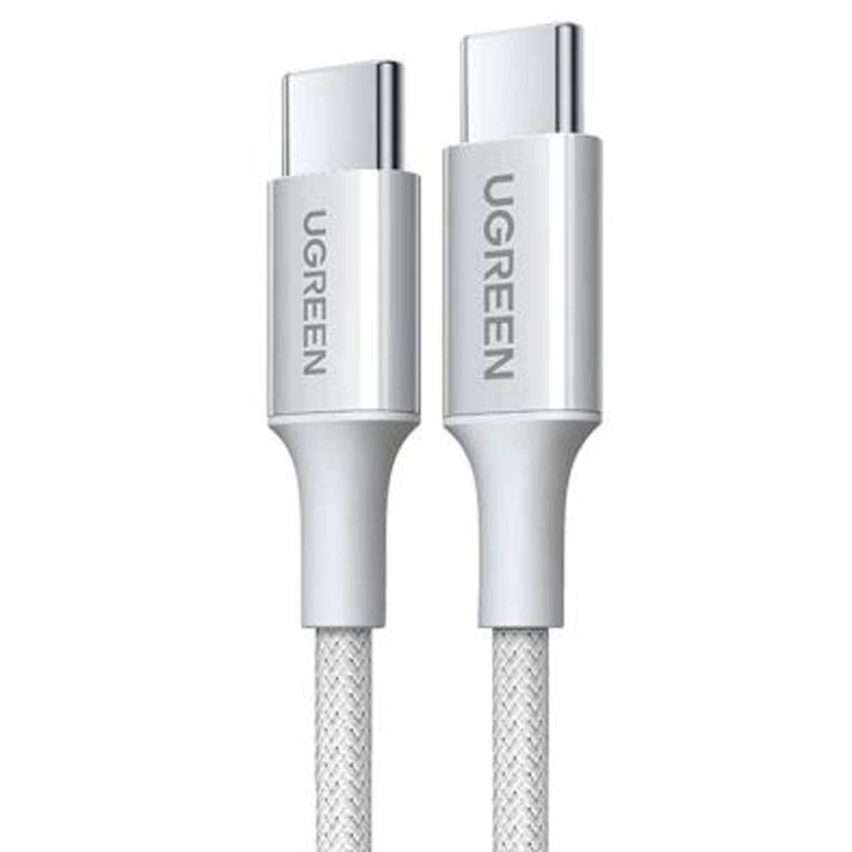 CABLE UGREEN USB-C A USB-C FAST CHARGING TRENZADO 1M 100W BLANCO - 1