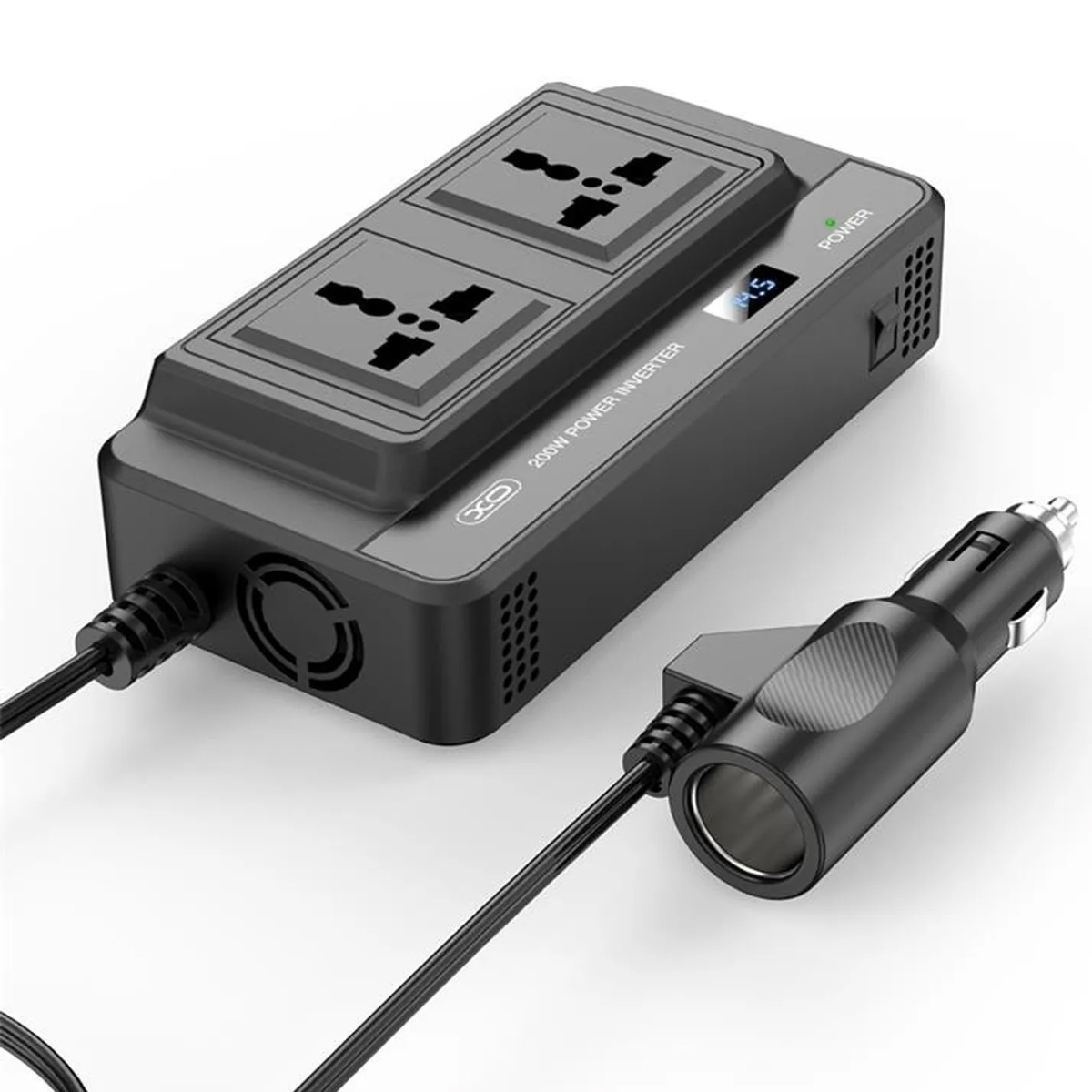 CARGADOR INVERSOR CORRIENTE AUTO 12V A 220V 200W SALIDA C Y USB - 6