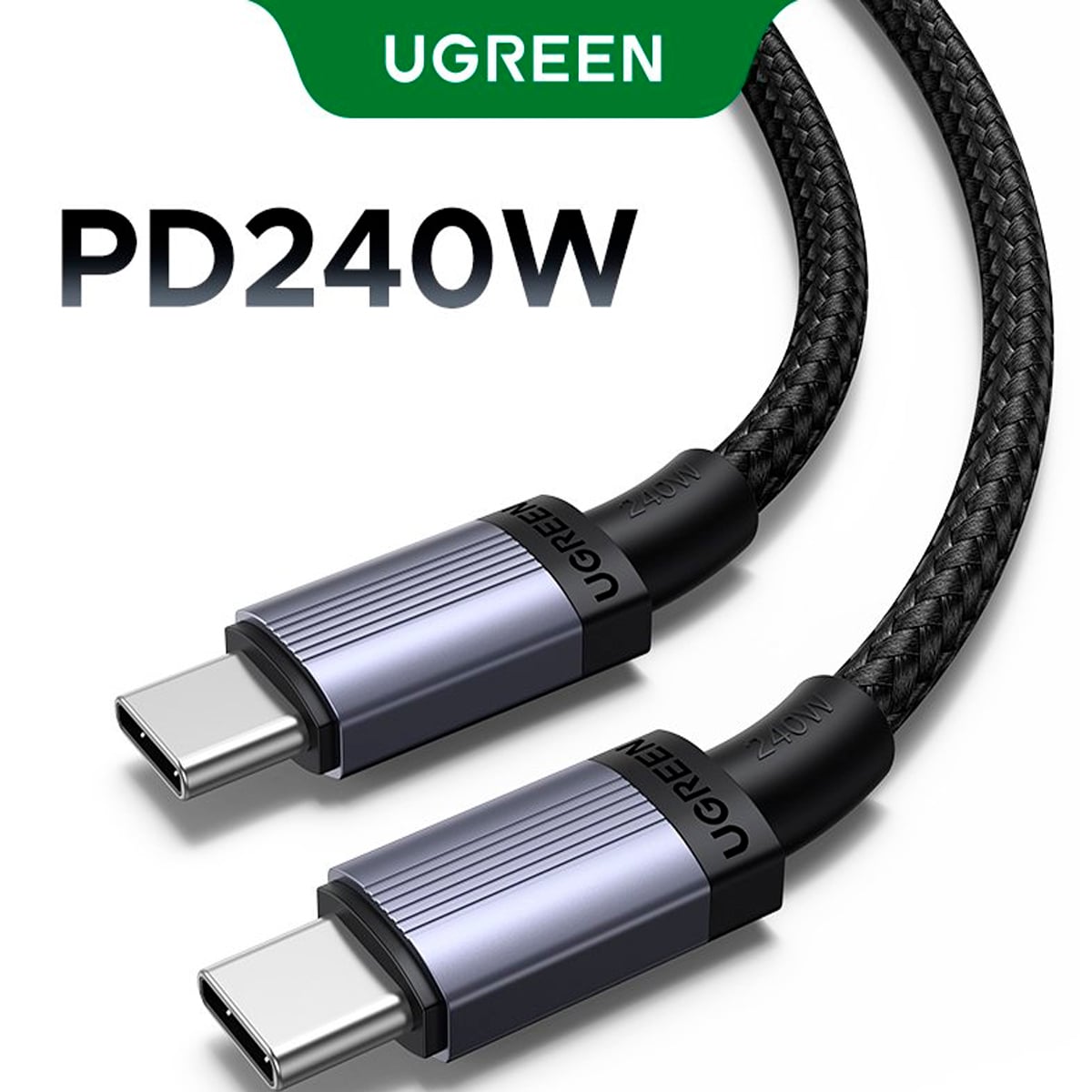 CABLE UGREEN L532 TIPO CA C PD 240W CARGA RAPIDA 1M NEGRO - 1