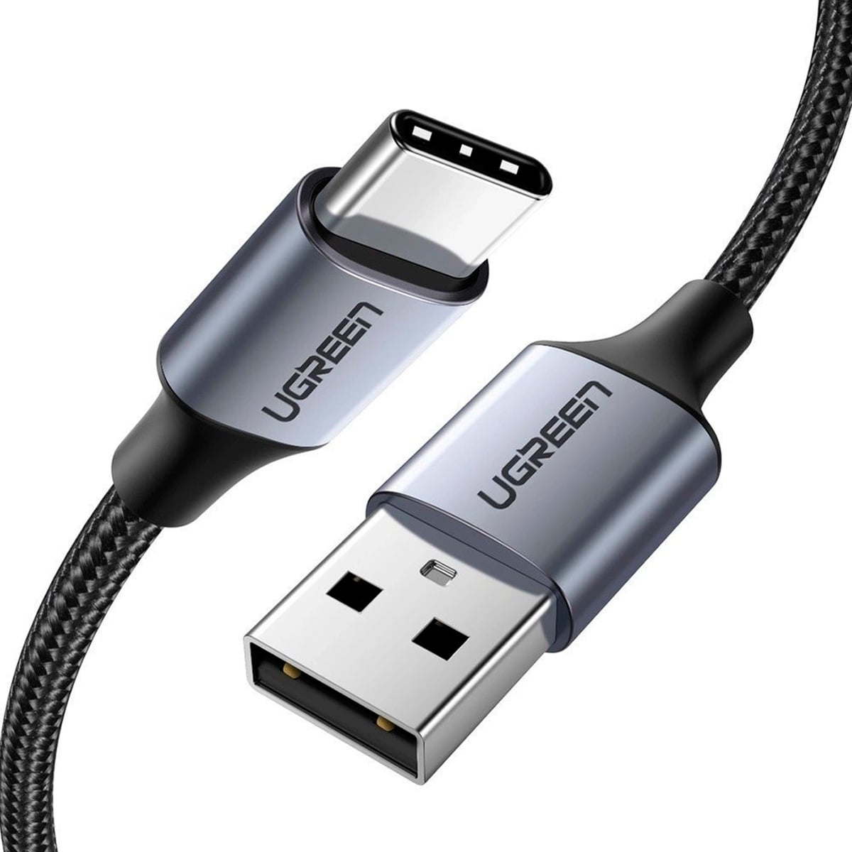 CABLE UGREEN 60126 USB-A A USB-C TRENZADO DE ALUMINIO 1M - 1