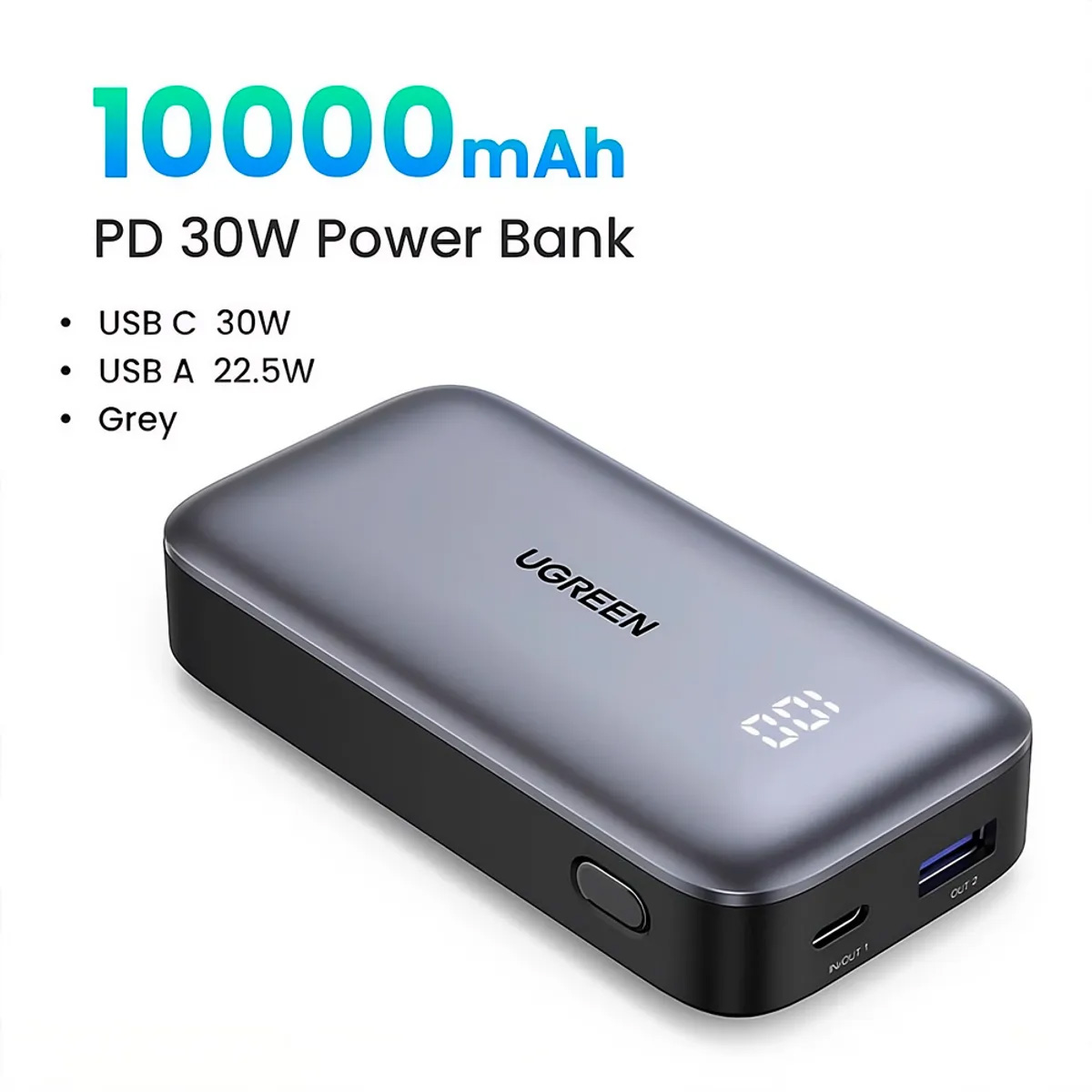 MINI POWER BANK UGREEN 10000MAH 30W CARGA RÁPIDA PB502-25185 - 4