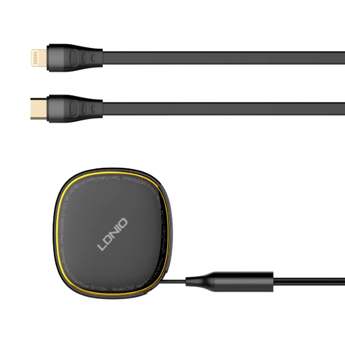 CARGADOR DE AUTO 30W LDNIO C107 CON CABLE RETRÁCTIL LIGHTNING Y TIPO-C - 4