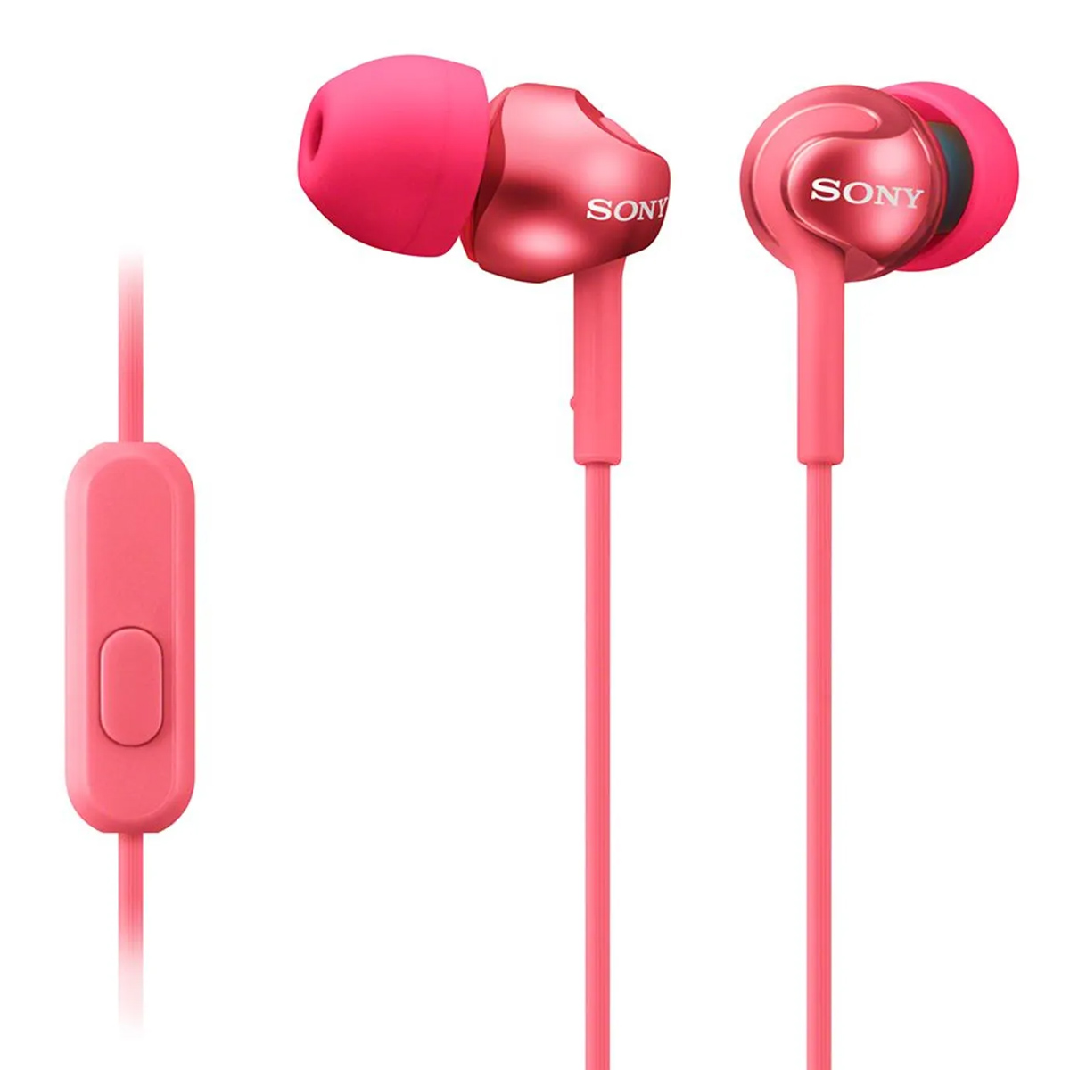 AUDIFONOS SONY MDR-EX110AP CON MICRÓFONO SERIES PREMIUM - ROSADO - 1