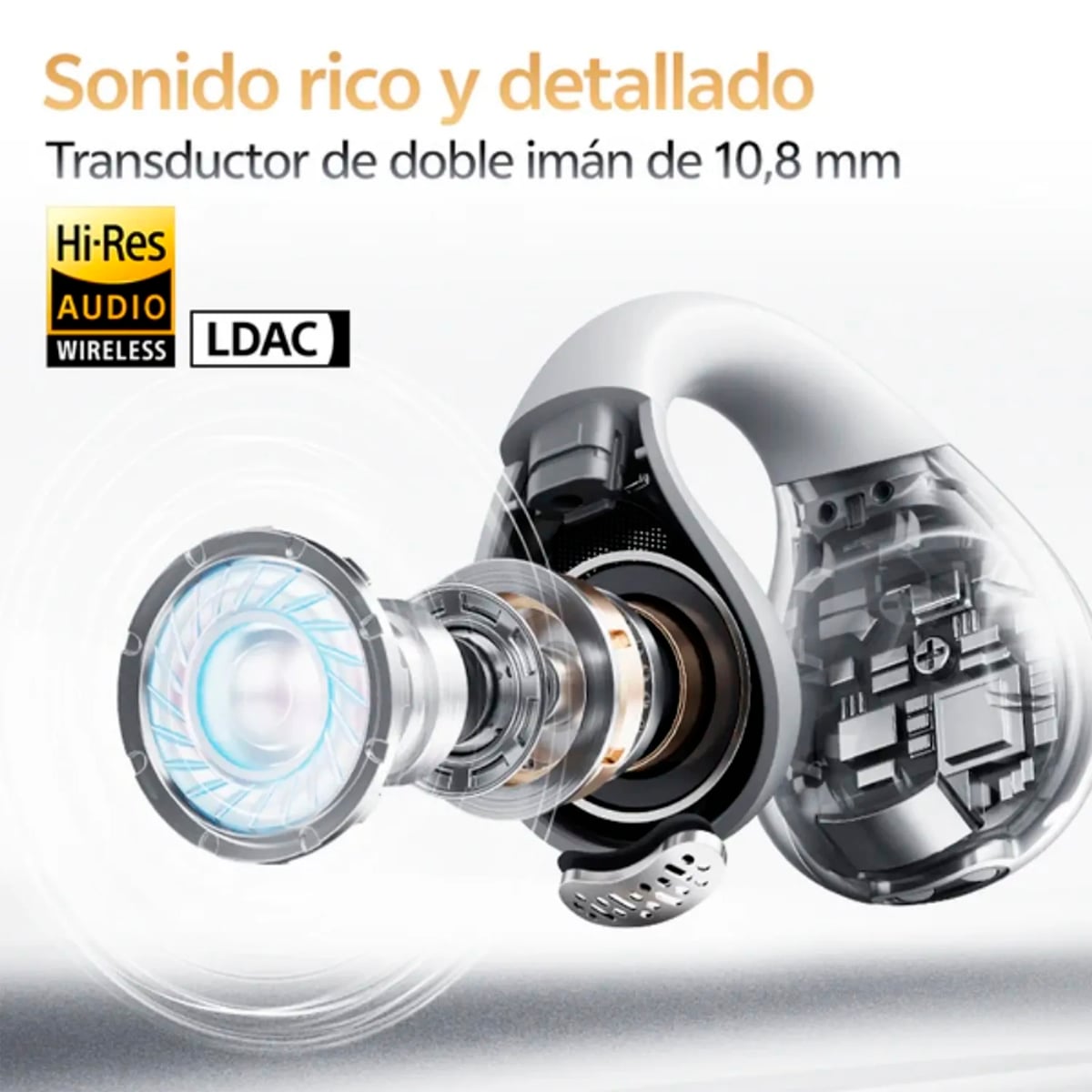 AUDÍFONOS INALÁMBRICOS QCY CROSSKY C30S PLATEADO - 5