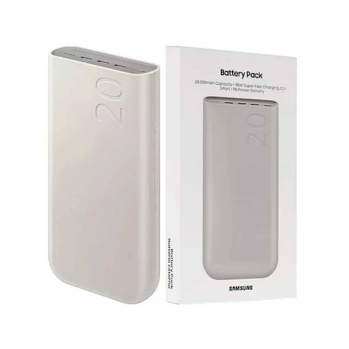 KIT SAMSUNG POWER BANK 20000 MAH + CARGADOR 60W NEGRO - 7