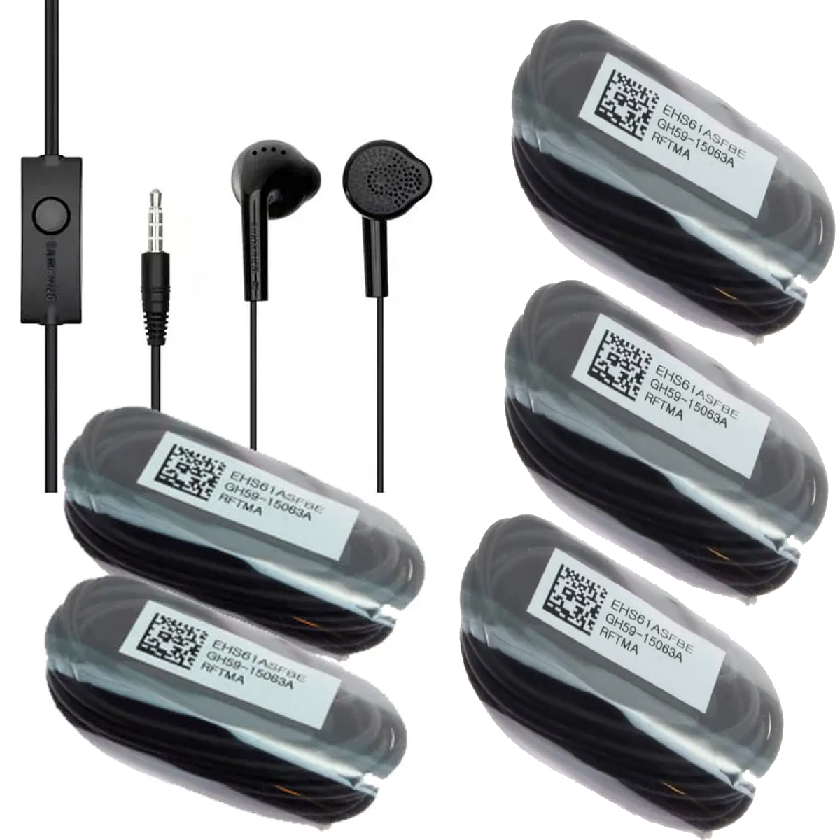 KIT 5 AUDIFONOS SAMSUNG BASS MANOS LIBRES JACK 3.5MM -NEGRO - 1