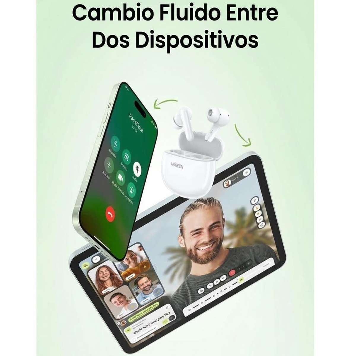 AUDÍFONOS IN-EAR INALÁMBRICOS UGREEN HITUNE P3 WS207 - BLANCO - 4