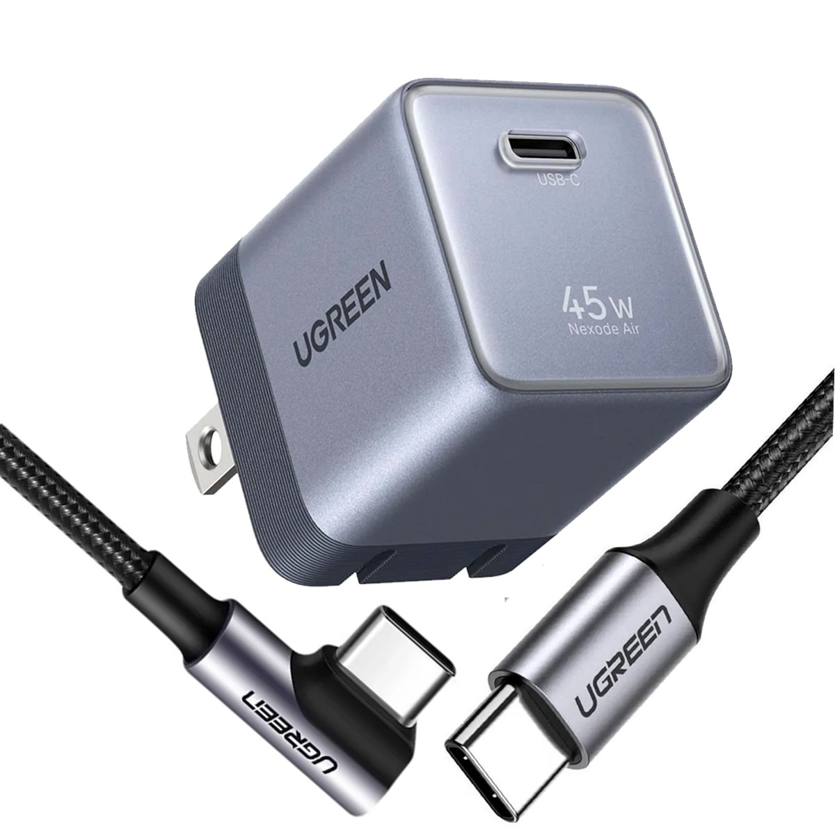 CARGADOR UGREEN NEXODE AIR 45W GAN X840 + CABLE USB-C 60W 1M US255 - 1
