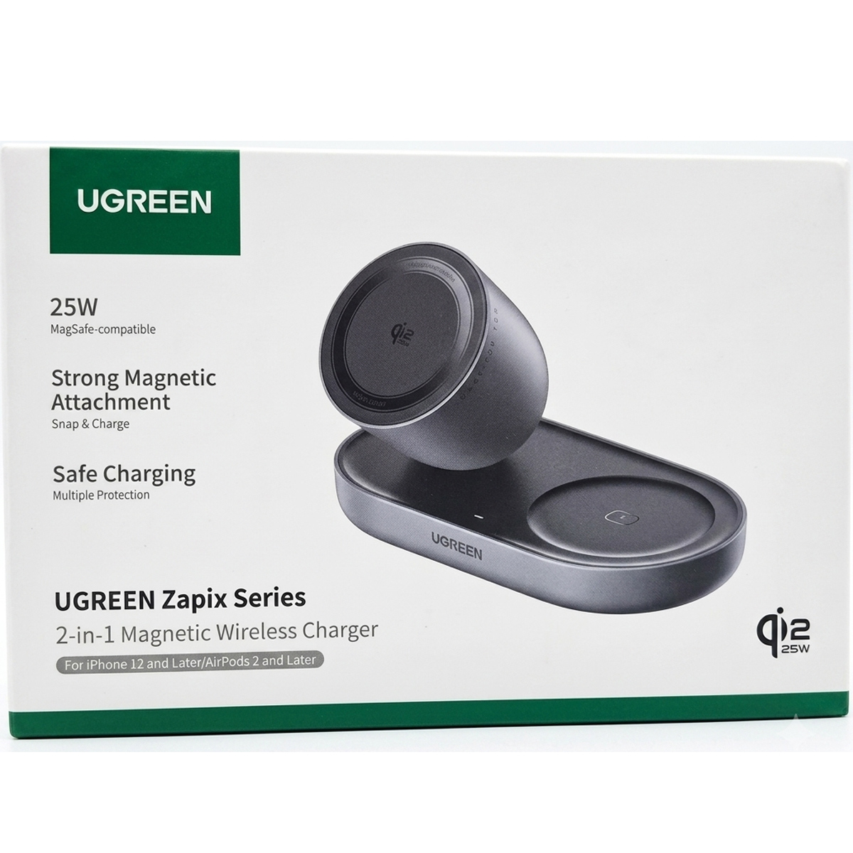 SOPORTE CARGADOR INALAMBRICO UGREEN W751 QI2 25W 2 EN 1 - 6