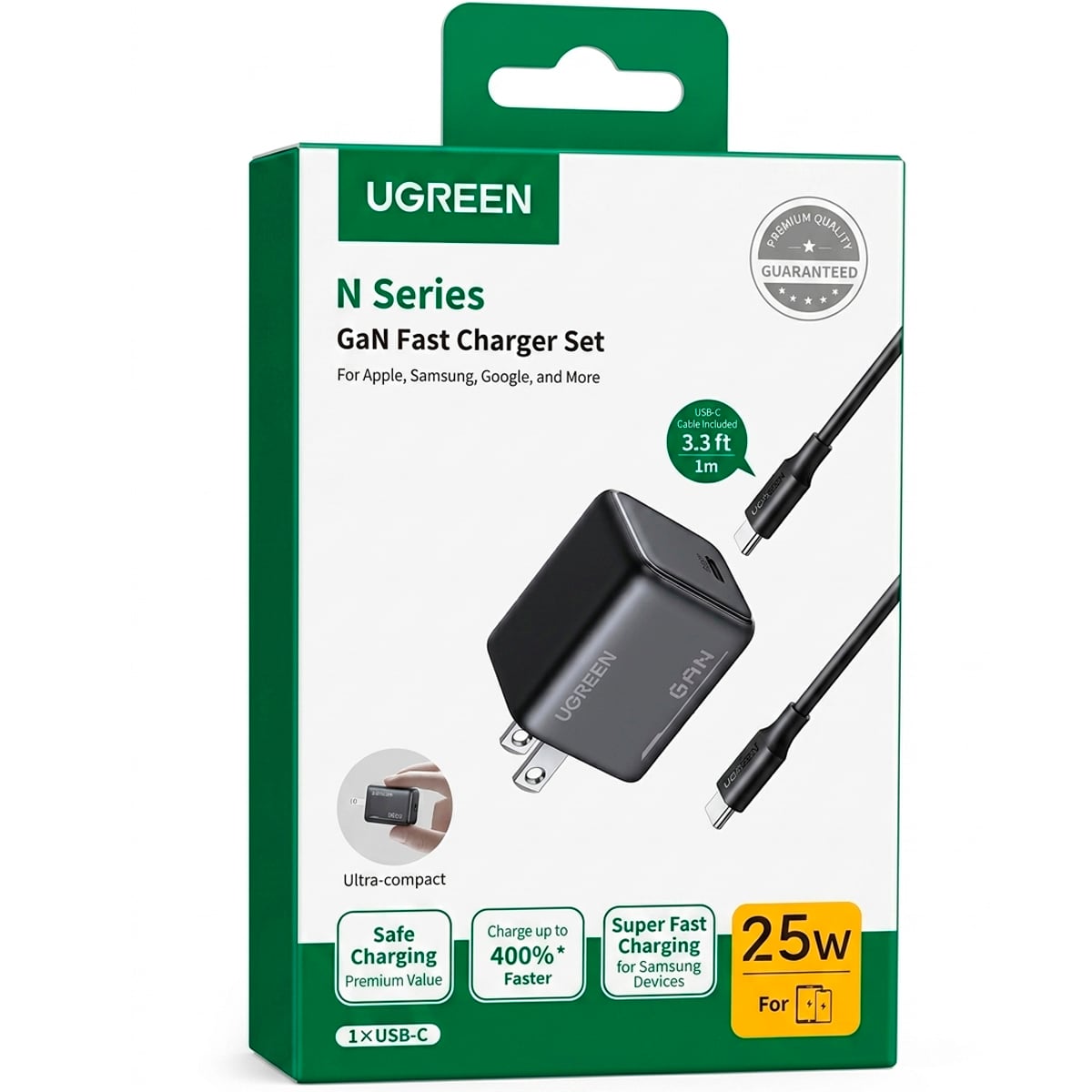 CARGADOR RÁPIDO CABLE USB-C GAN UGREEN 25W X517 ANDOID Y IOS - 1
