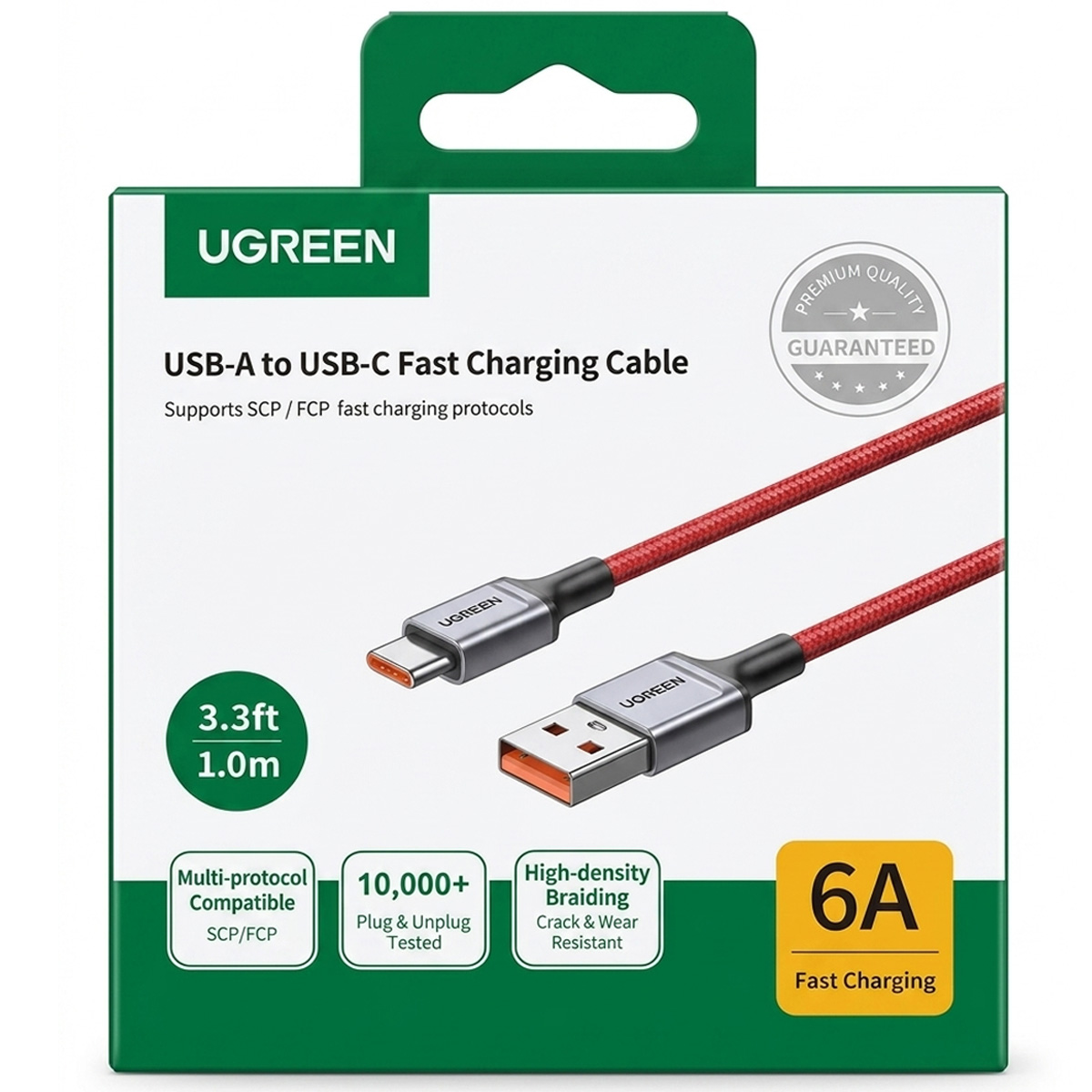 UGREEN CABLE USB C DE 6A 1M, TIPO C DE ALTA VELOCIDAD 480MBPS 20527B - 2