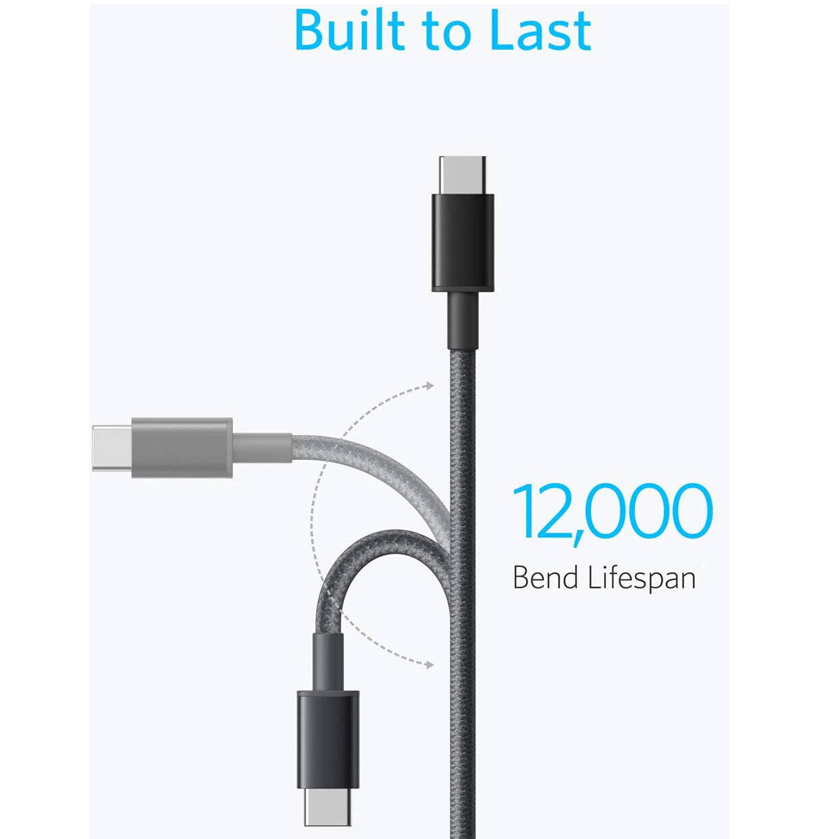 ANKER CABLE USB-C A USB-C NYLON 60W TRENZADO 1M 3.3 FT NEGRO - 4