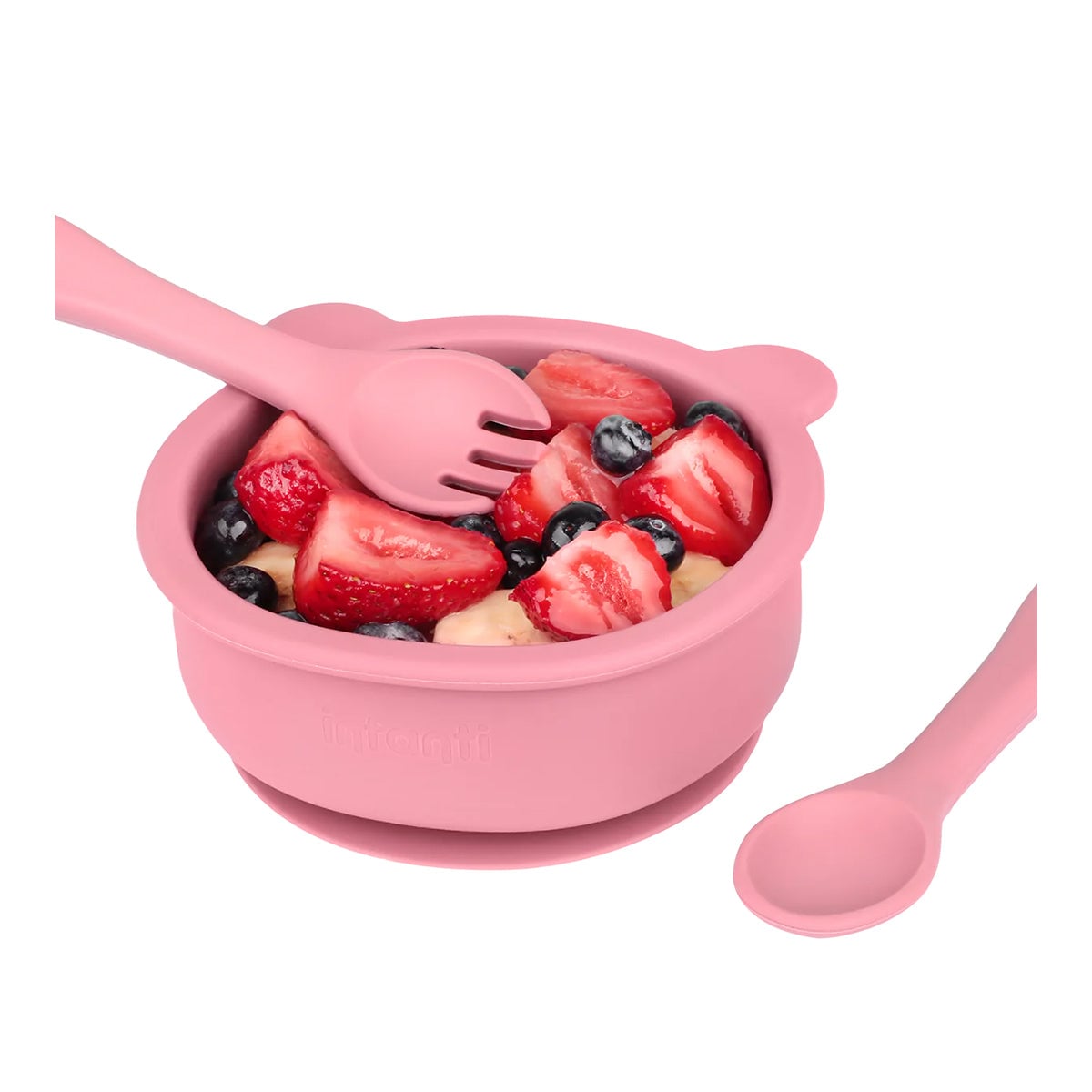 SET DE CUBIERTOS DE SILICONA ROSADO - 1
