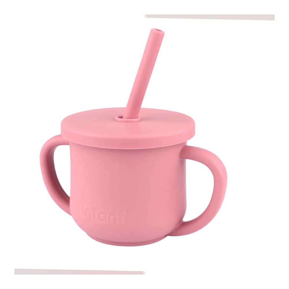 VASO Y SNACK 2 EN 1 DE SILICONA 225ML ROSADO - 2