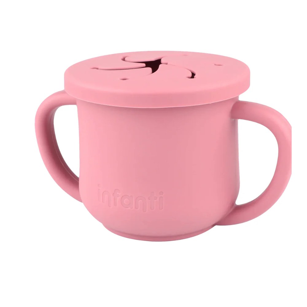 VASO Y SNACK 2 EN 1 DE SILICONA 225ML ROSADO - 3