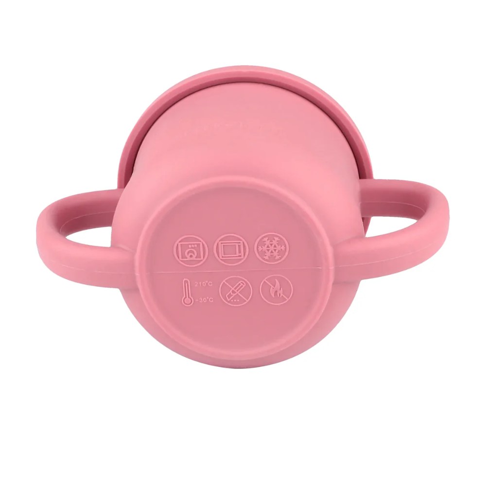 VASO Y SNACK 2 EN 1 DE SILICONA 225ML ROSADO - 5