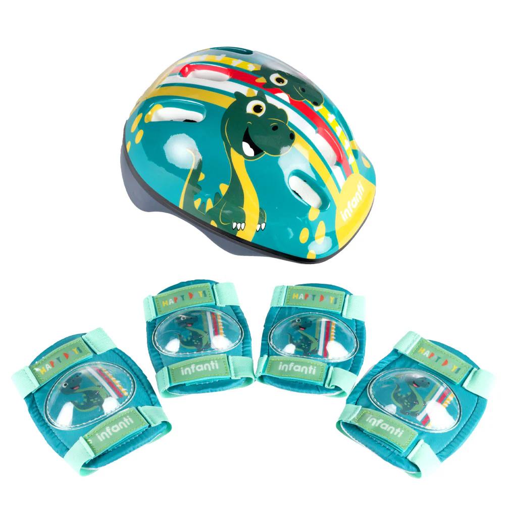 SET DE CASCO Y RODILLERAS DINO INFANTI - 2