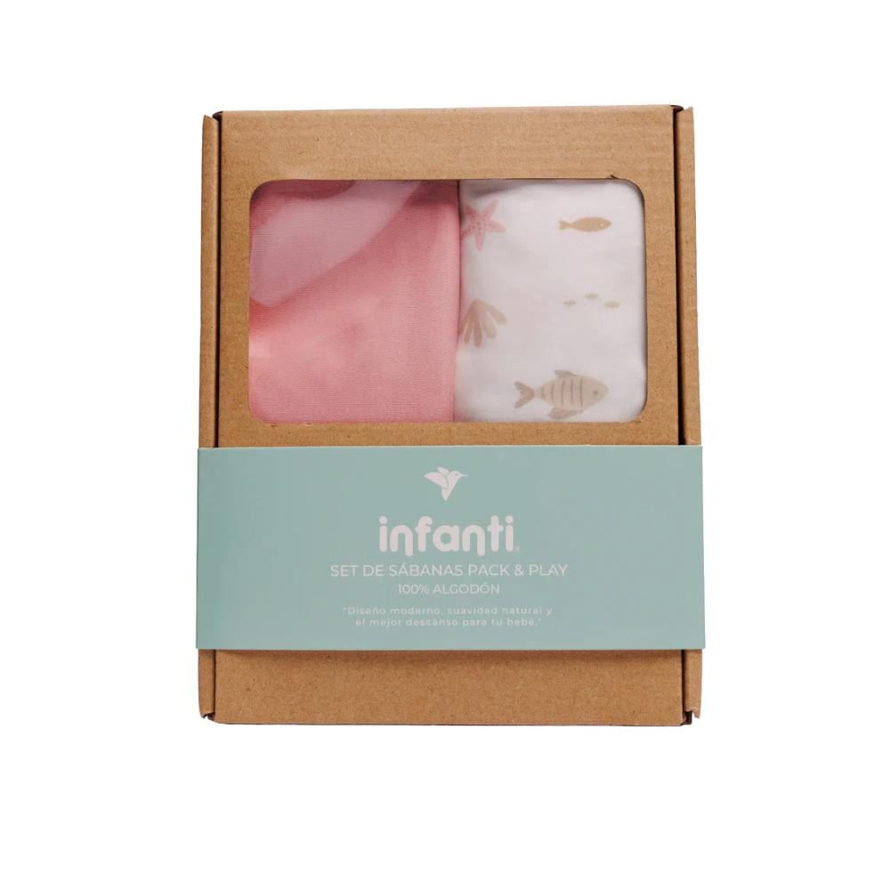 PACK X2 SABANAS ROSADAS PACK Y PLAY INFANTI - 3