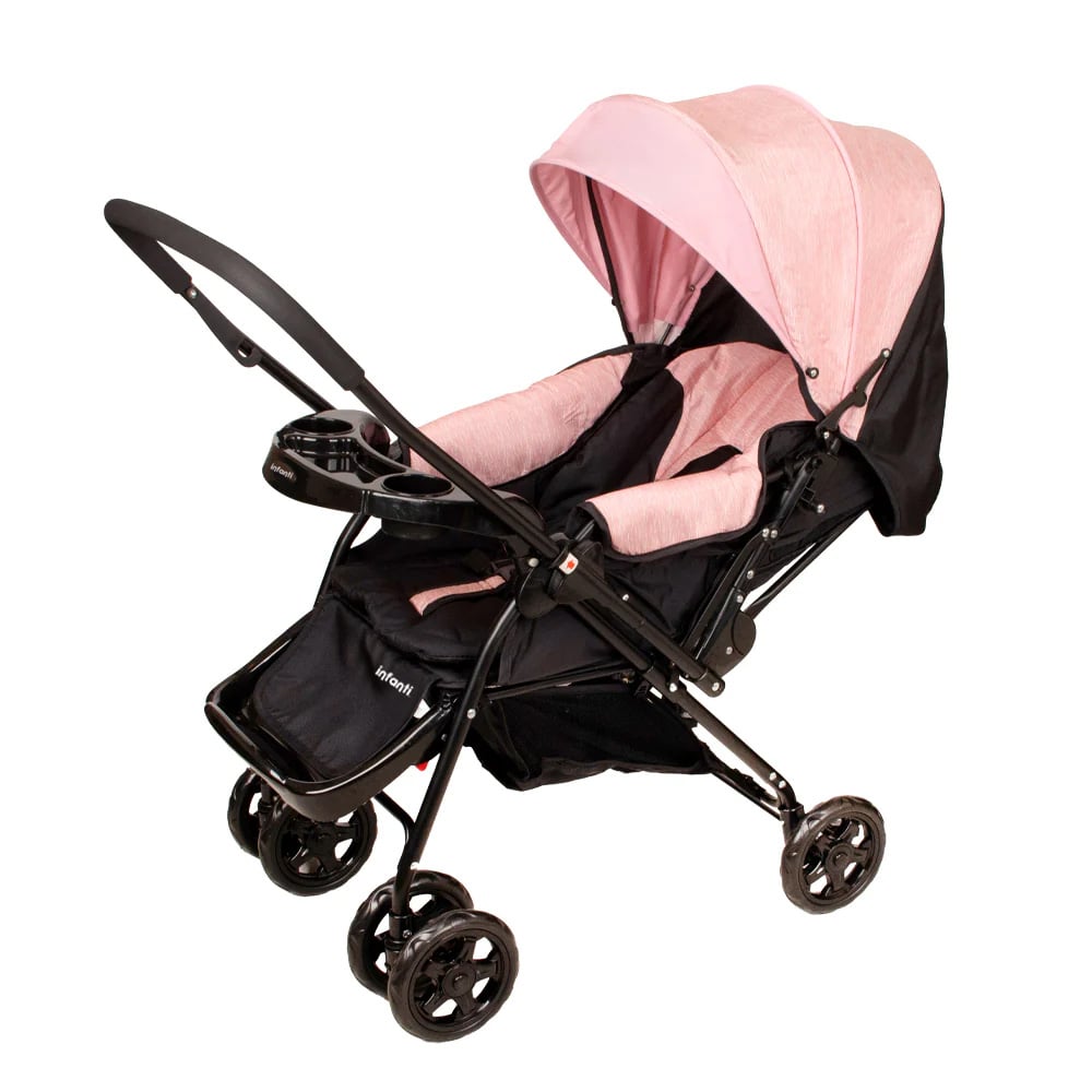 COCHE CUNA REVERSE ROSADO INFANTI - 1