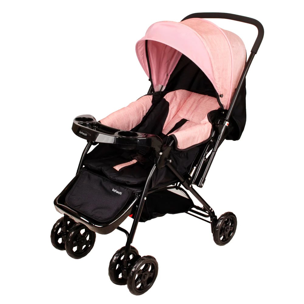 COCHE CUNA REVERSE ROSADO INFANTI - 4