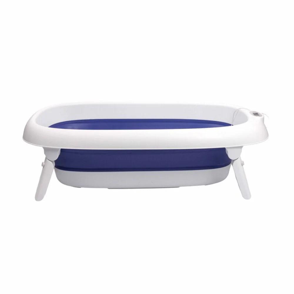 BAÑERA PLEGABLE CON TERMÓMETRO AZUL - 2